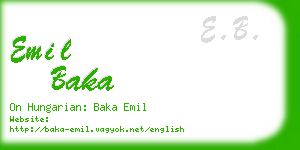 emil baka business card